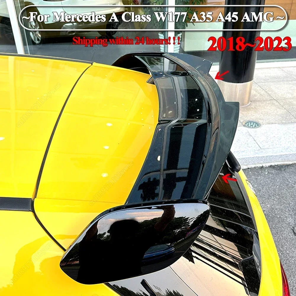 

For Mercedes Benz W177 A Class A35 A45 AMG Hatchback 2018-2023 Car Rear Trunk Roof Spoiler Wing Tail Tailgate Spoilers Tuning