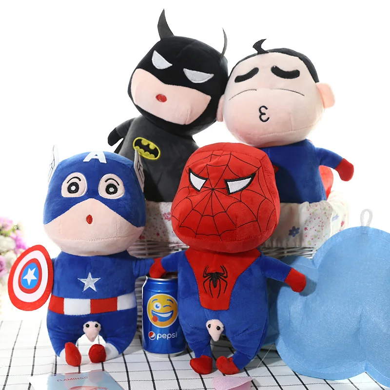 

‌Official Marvel Avengers Crayon Shin-chan Plush Toy - Cute Superhero Stuffed Doll, Anime Collectible Gift for Kids & Fans‌