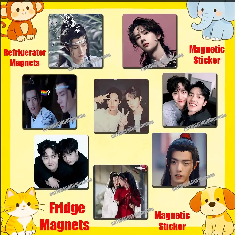 

For Wang Yibo Xiao Zhan Fridge Freezer Refrigerator Magnets Metal Cabinet Magnetic Sticker Cover Home