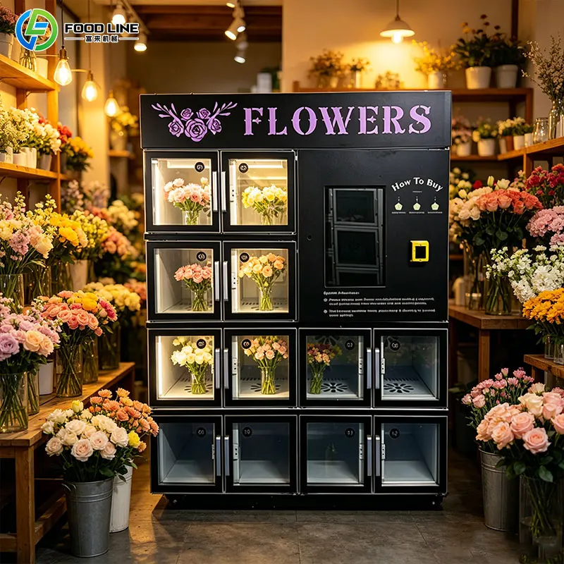 Custom Made Multi-country Voltage Compatible Flower Vending Machine Global Export Standard Flower Locker