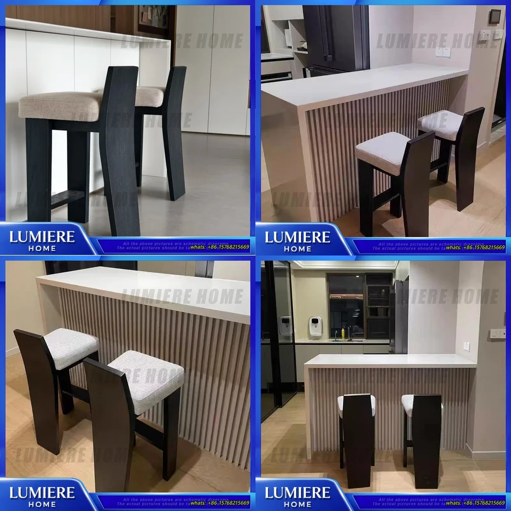 

Стул для столовой в стиле середины века «Ваби-саби» из массива дерева, высокий стул на заказ для кухонного острова, барной стойки, дизайнерское кресло с спинкой для паба