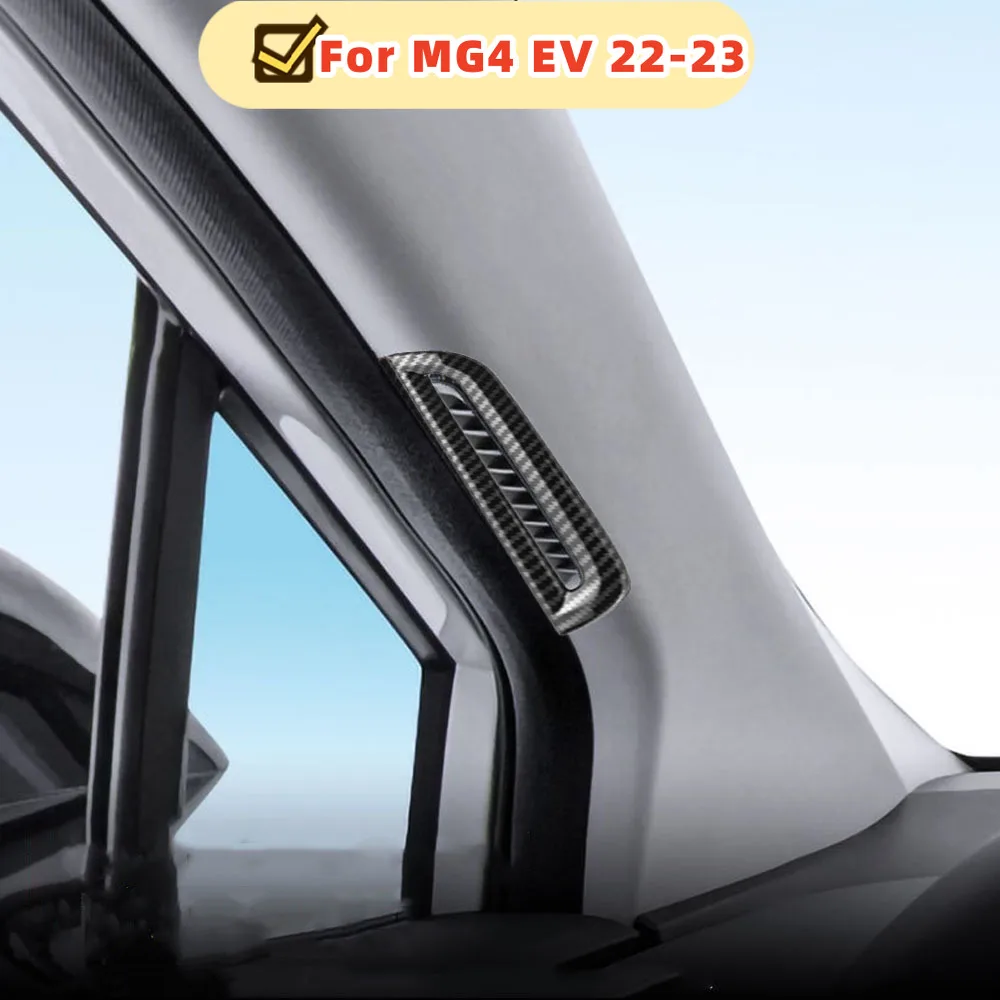 Stickers for MG4 EV 2022 2023 2024 LHD Car Front AC Outlet Cover Sticker Carbon Fiber Air Conditioning Trim Accessories