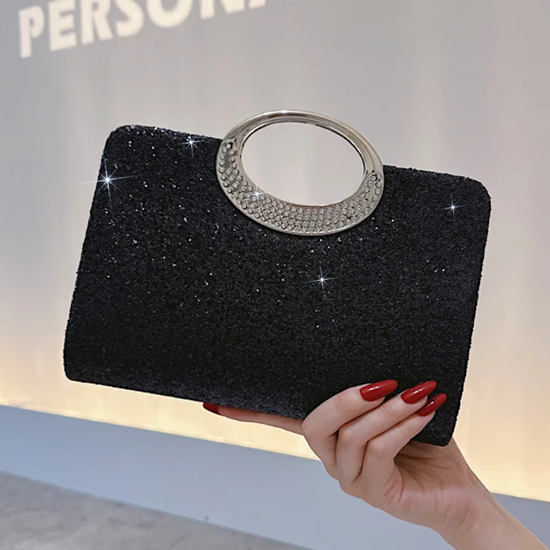 

Luxury Crystal Oval Handle Clutch Purse for Women, Glitter Evening Bags, Prom Wedding Cocktail Party Handbags Elegant Design