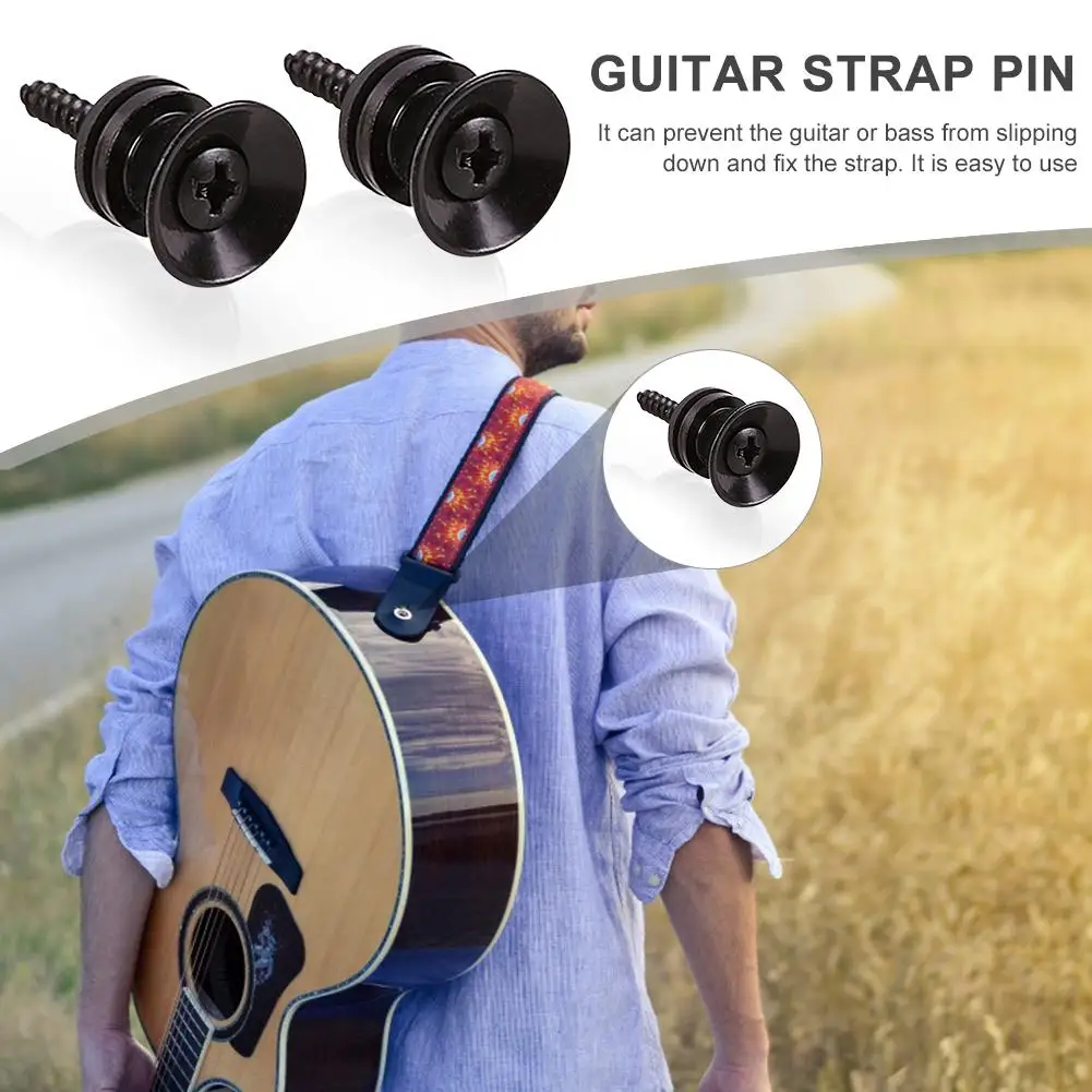 

2 шт. противоскользящие фиксаторы для гитарных струн с застежкой-пряжкой для бас-гитары (черные)