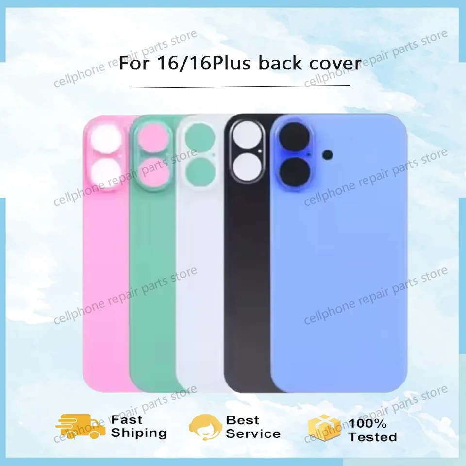 

Back Glass For iphone 16 Back Battery Cover Rear Door For iphone 16 Plus Back Housing Replacement Parts