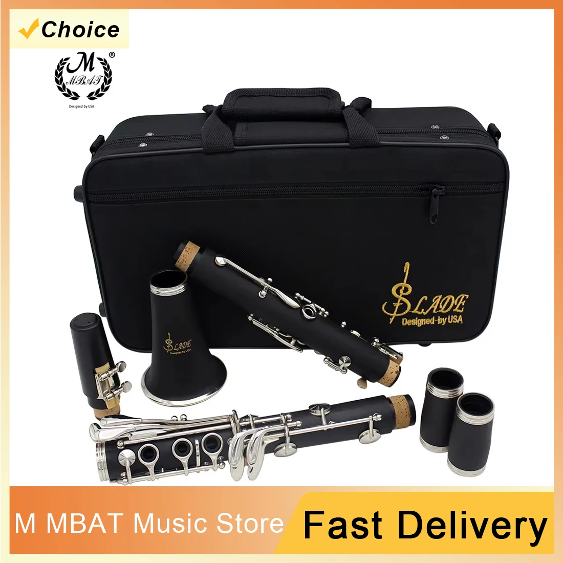 SLADE المهنية الكلارينيت 17 مفتاح Bb شقة الباكليت الكلارينيت أداة أنبوب الكلارينيت مع منصات حزام الملحقات المتقلب #1