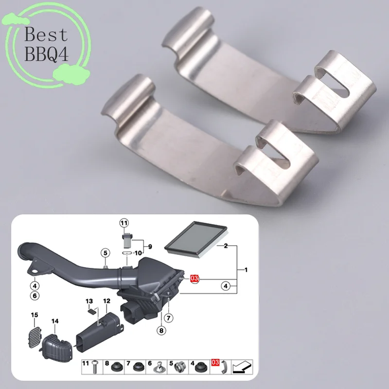 (BBQ4)2Pcs 13711716113 Engine Air Filter Housing To Mass Air Flow Spring Clip For  1 Series F20 3 Series F30 F35