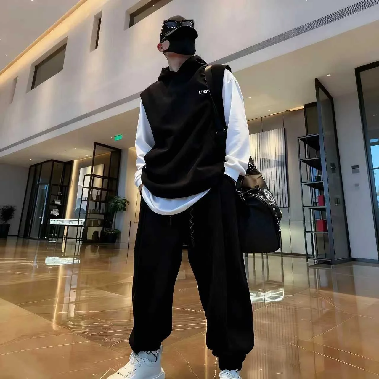 

Autumn Winter Men's Casual Sportswear Set Large Size Hoodie Sweatshirt Trousers Two-Piece Set Comfortable Streetwear