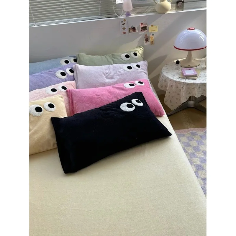 2pcs Baby Pillowcase Winter Coral Velvet Soft Skin Breathable Kid Sleeping Pillow Anti-dirt Protective Cover Anti-static Bedding