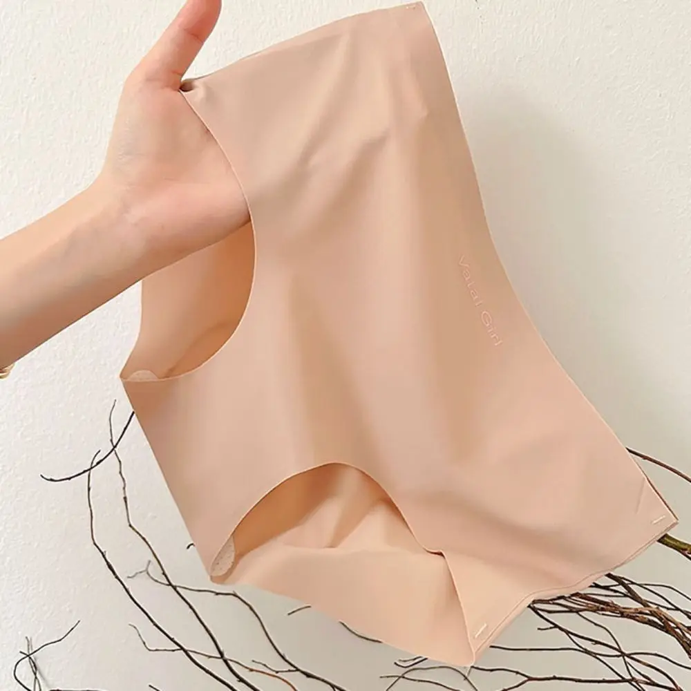 Bragas de seda de hielo con letras dulces, bragas finas sin costuras con entrepierna de algodón, lencería, ropa interior para regalos de mujer