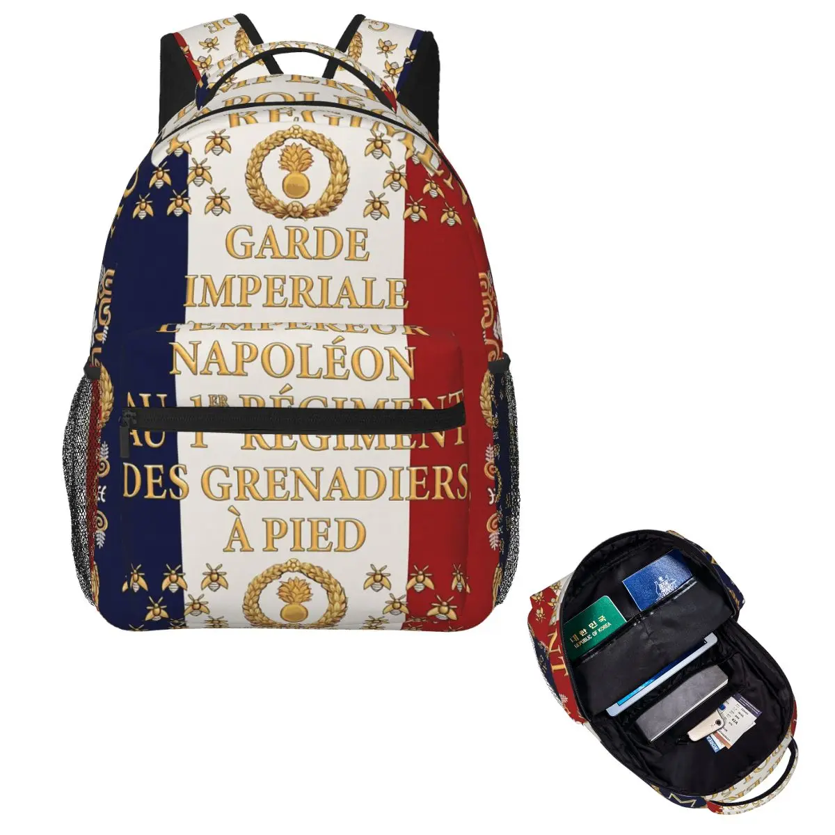 

Napoleonic French 1er Garde Imperiale Flag Backpack Hot Sale Daypack Large Capacity Boys Girls BookBag School Bag Shoulder Bags