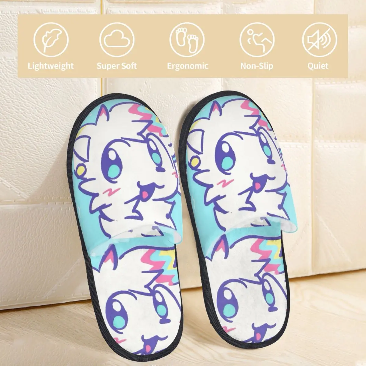 Boykisser Silly Cat House Slippers Non Slip Furry Soft Memory Foam Slides Bedroom