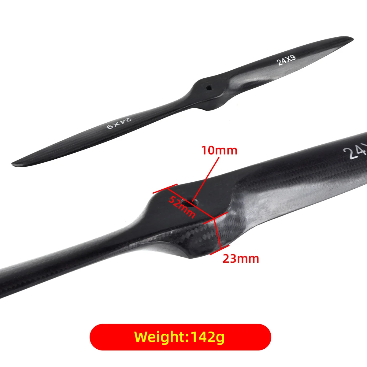 Carbon Fiber Propeller 24x9 27x10 28x10 32x12 for RC Gas Model Airplane