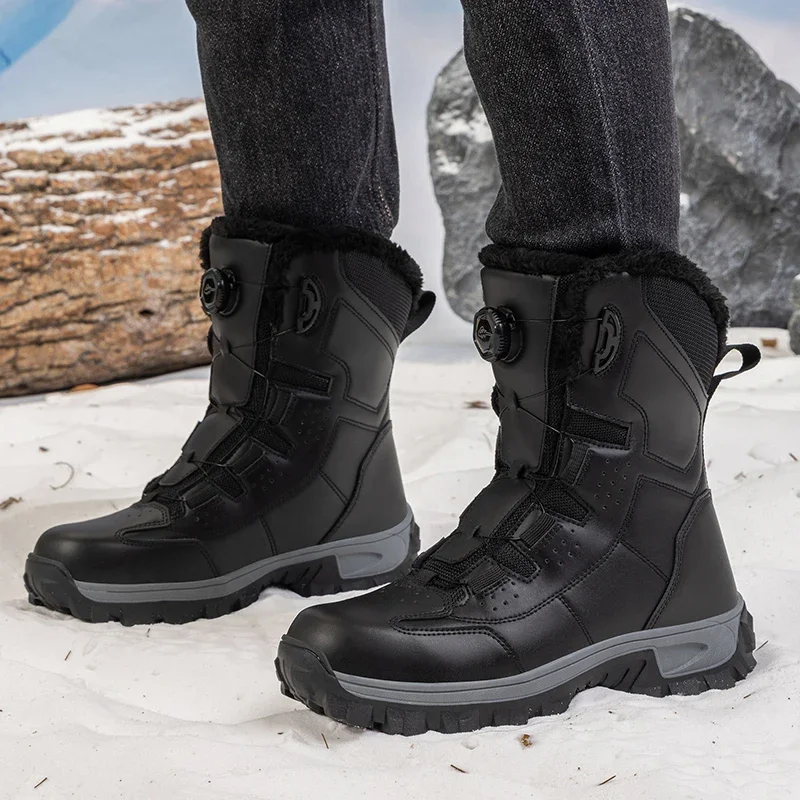 brand-men-winter-boots-waterproof-men's-boots-warm-plush-couple-snow-boots-outdoor-rotating-button-hiking-boots-work-ankle-boots
