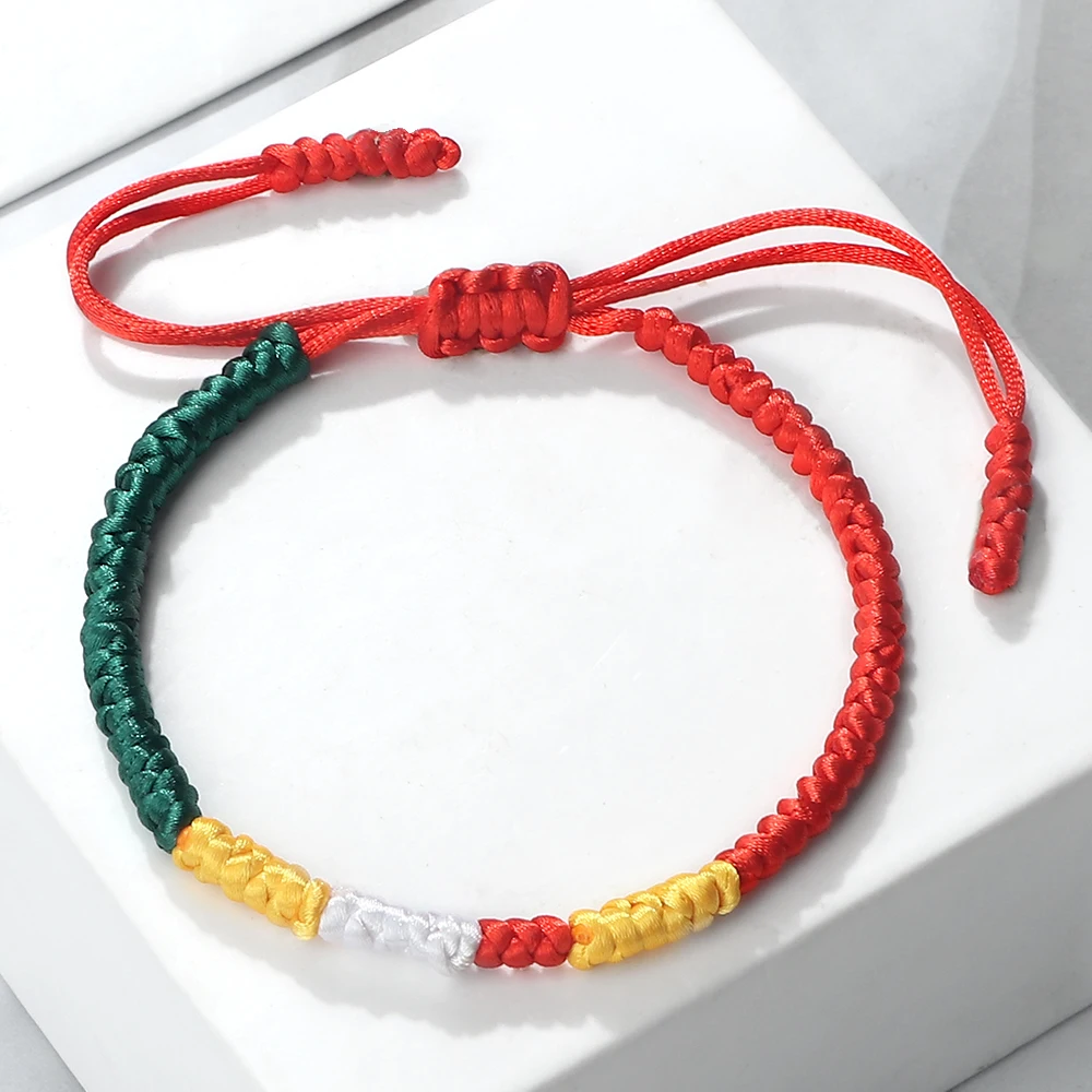 National Flag Bracelet Handmade Russia Germany Ukraine Charm Woven Waterproof Thread Rope Bracelet for Women Men Fashion Jewelry