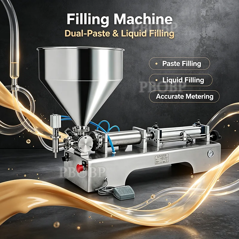 PBOBP 500-2500ml High Precision Filling for Chilli Sauce Skin Care Quantitative Liquid & Paste Single Head Filling Machine