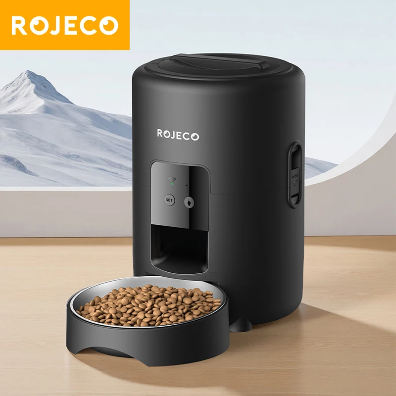 ROJECO 2L Automatic Pet Feeder Smart Cat Food Kibble Dispenser Wi-Fi App Remote Control Auto Dog Feeder For Cat Pet Accessories