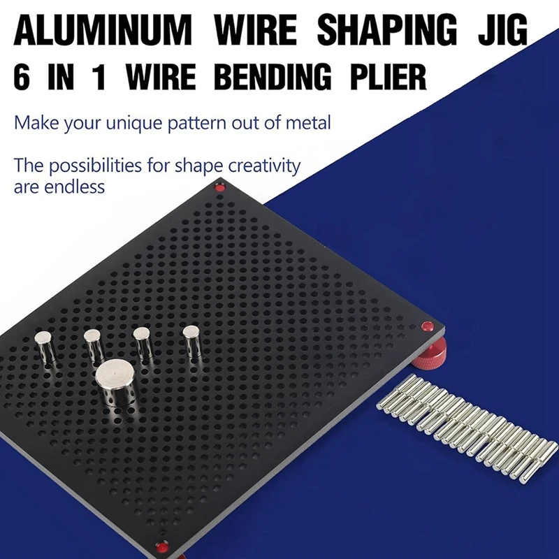 رقصة خرز سلك البور، 4.57 × 5.51 بوصة مربعة الشكل، 30 أوتاد معدنية لأدوات صنع المجوهرات ومجموعة تغليف الأسلاك