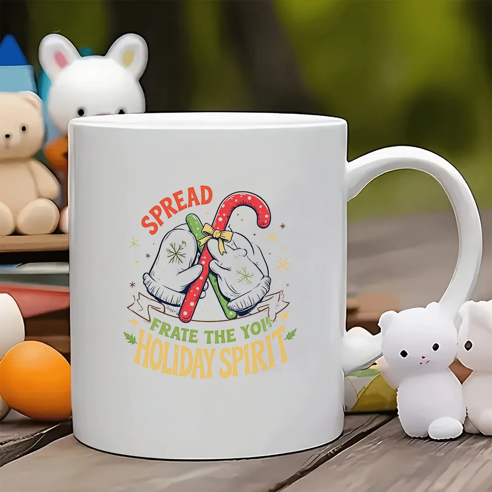 

11oz Cup + Holiday Gloves Theme + Snowflake Candy Sticks - Christmas Gift Kids Cup Essential for Family & Office