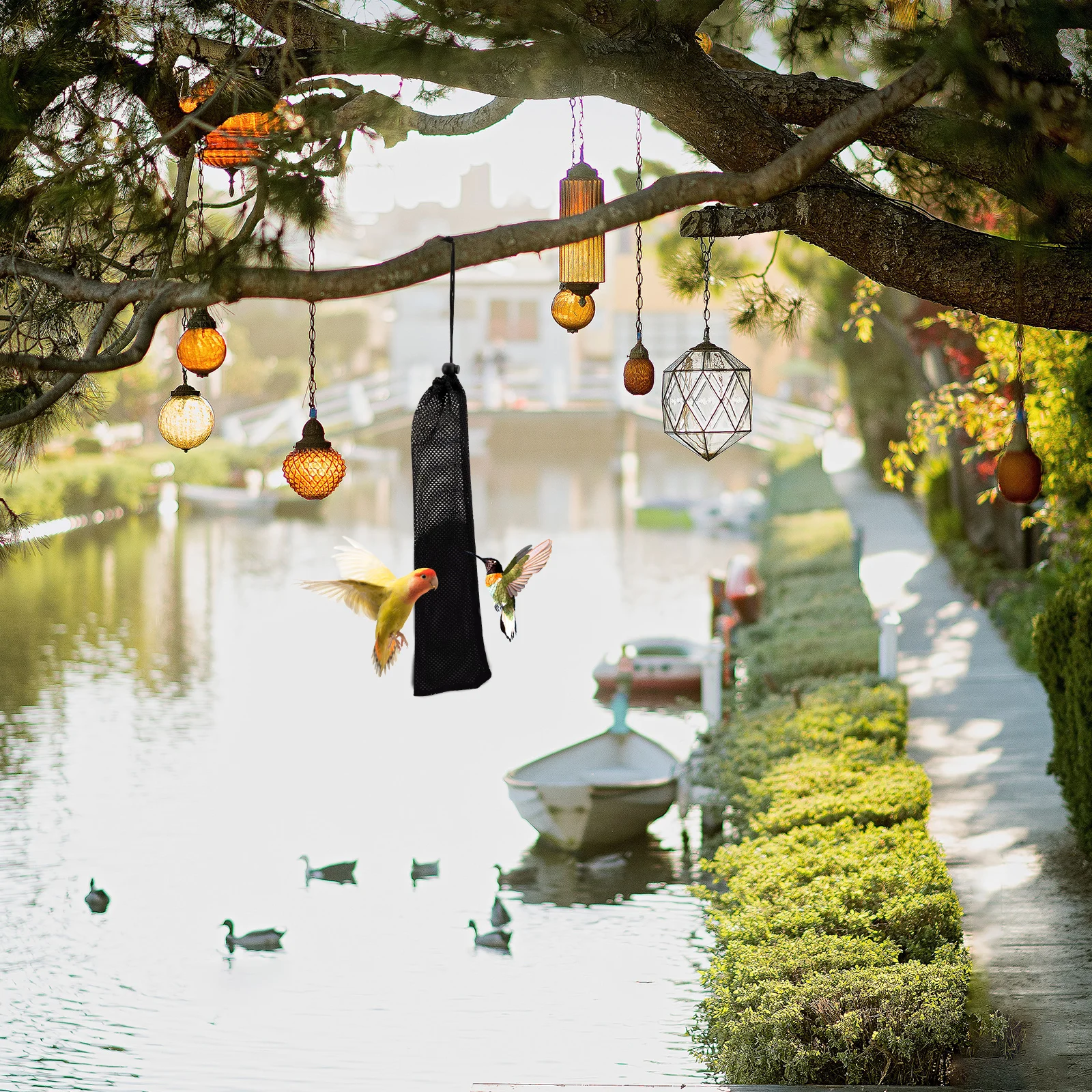 

5 pcs Feeding Net Bag Bird Feeding Supplies Nylon Mesh Hanging Bird Food Holder Durable Outdoor Feeder Pouch Pet Supplies