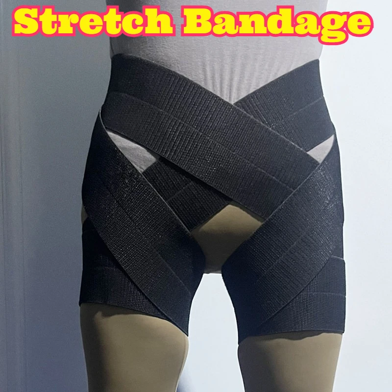 elastic-compression-leg-bandage-self-adhesive-wrap-thigh-pressure-belt-post-liposuction-shaping-band-sports-fitness-contouring