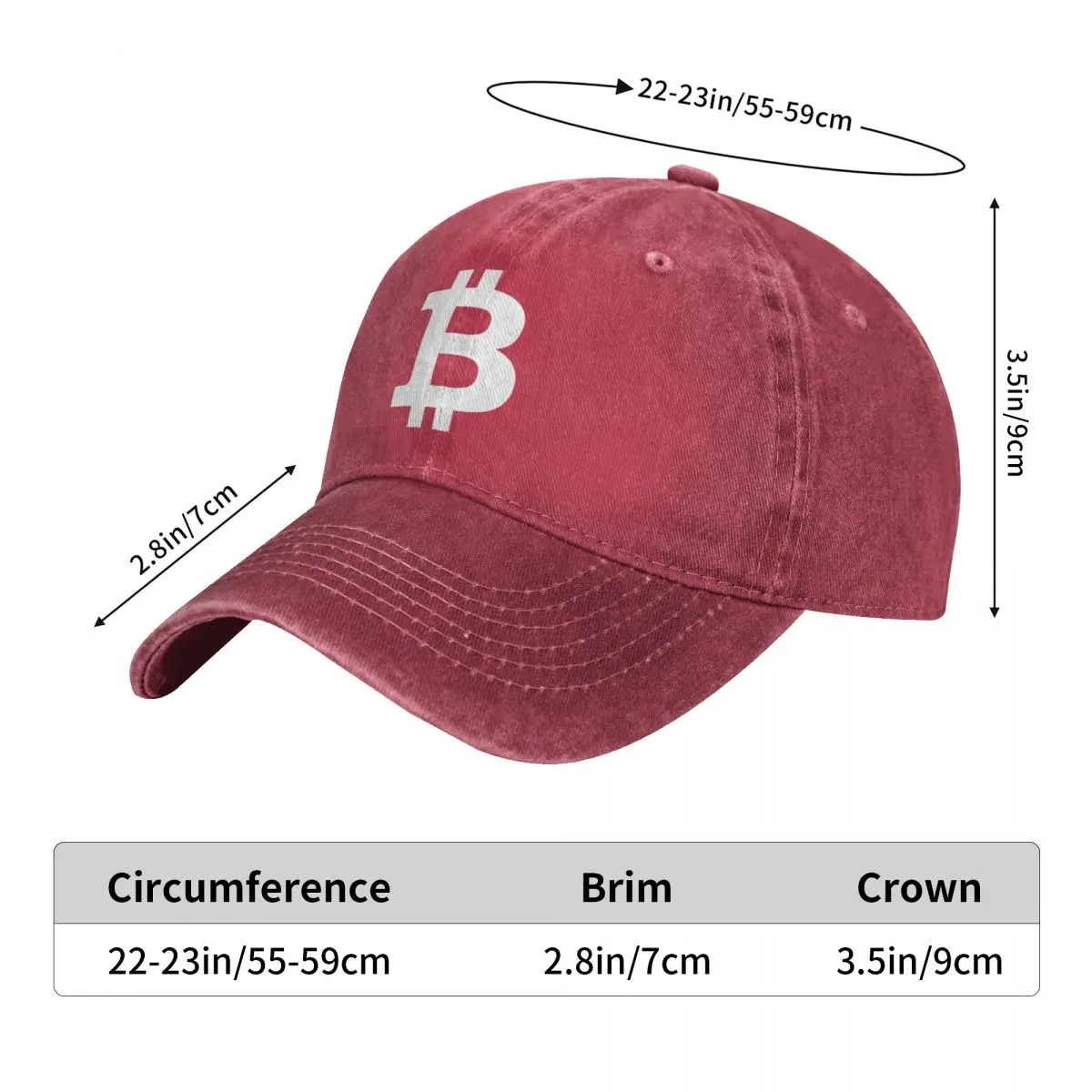 Orange Bitcoin Logo Men Women Baseball Caps Distressed Denim Washed Hats Cap Retro Outdoor Workouts Headwear