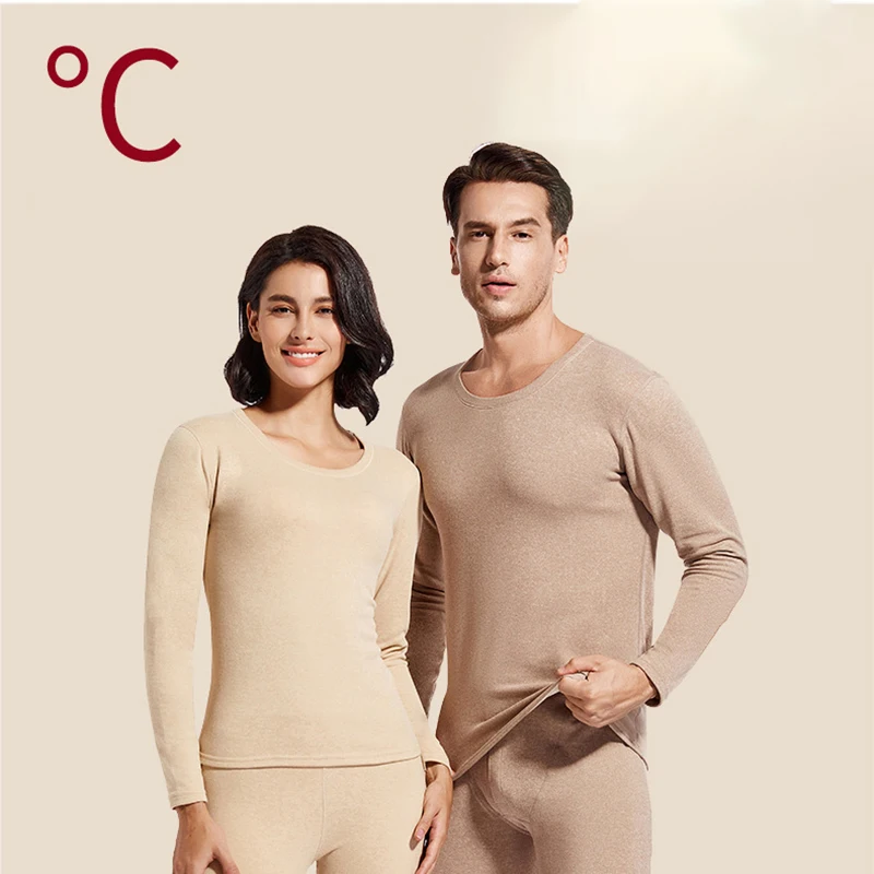 

Couple Thermal Underwear Sets With Plush German Cashmere Silk Self Heating Bottom Thermal Underwear Lingerie Long-Sleeved Pants