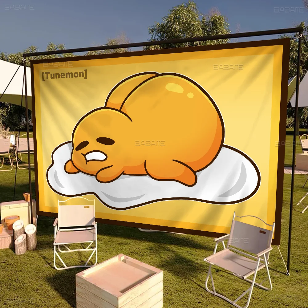 G-GudetamaS Cartoon High End Quality Banner Printing Artistic Atmosphere Style Camping Flag