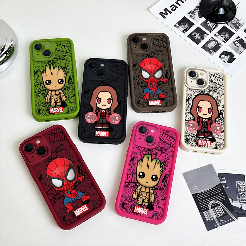 Cartoon Marvel Groot SpiderMan Case For Infinix Note Hot 40 30 Pro Vip 40I 30I 12G96 20 Play Tecno Camon Spark 10 20 Pro Cover