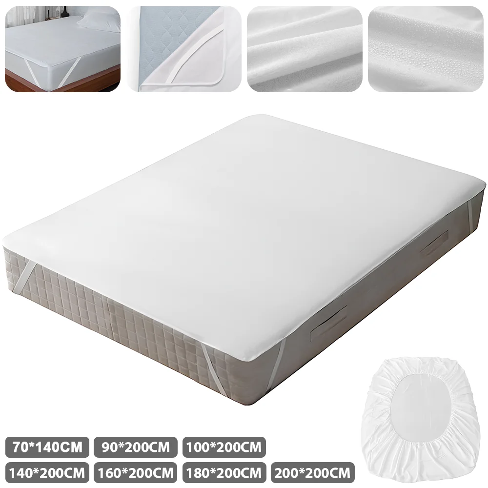 Waterproof Throw Mattress Cover Adjustable Bed Fitted Sheets 70x140cm  90/100/140/160/180/200x200cm Dust-proof Protective Pad