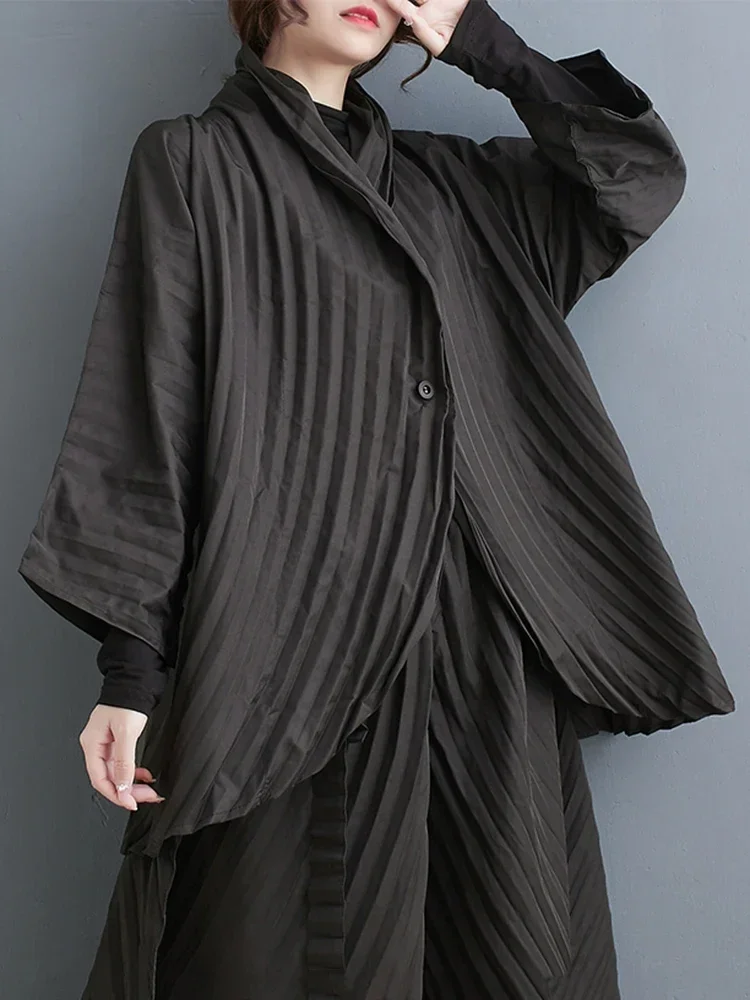 

XITAO Loose Folds Irregular Shirt Solid Color Trend All-match Women Winter New Casual Simplicity Single Button Top LYD1575