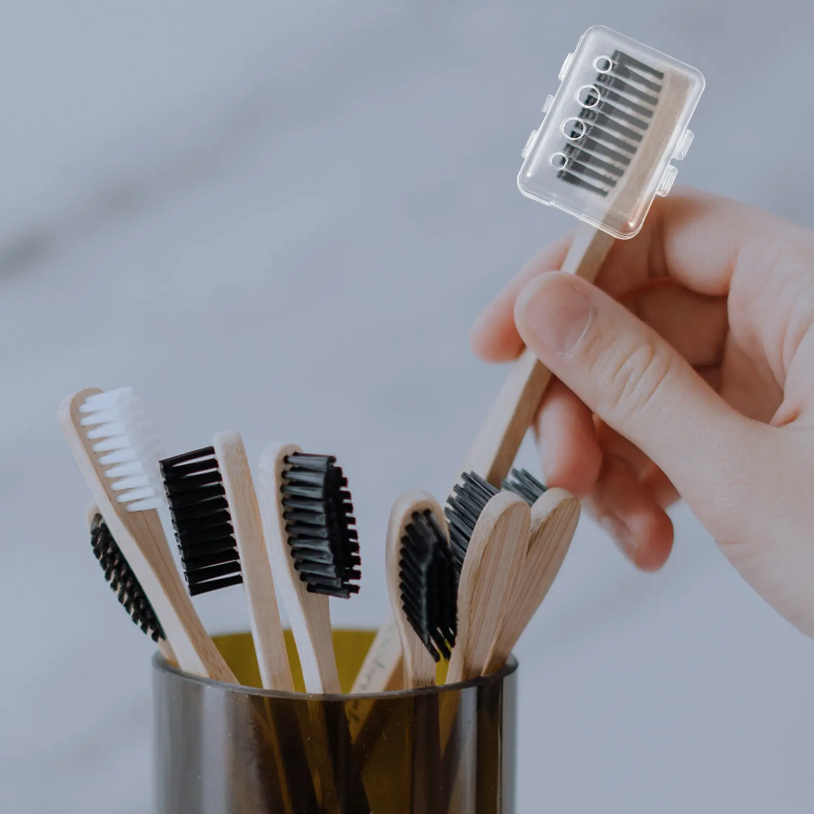 20Pcs Toothbrush Head Covers Straw Material Travel Protective Caps Compact Lightweight Universal Brush Head Covers for Dust