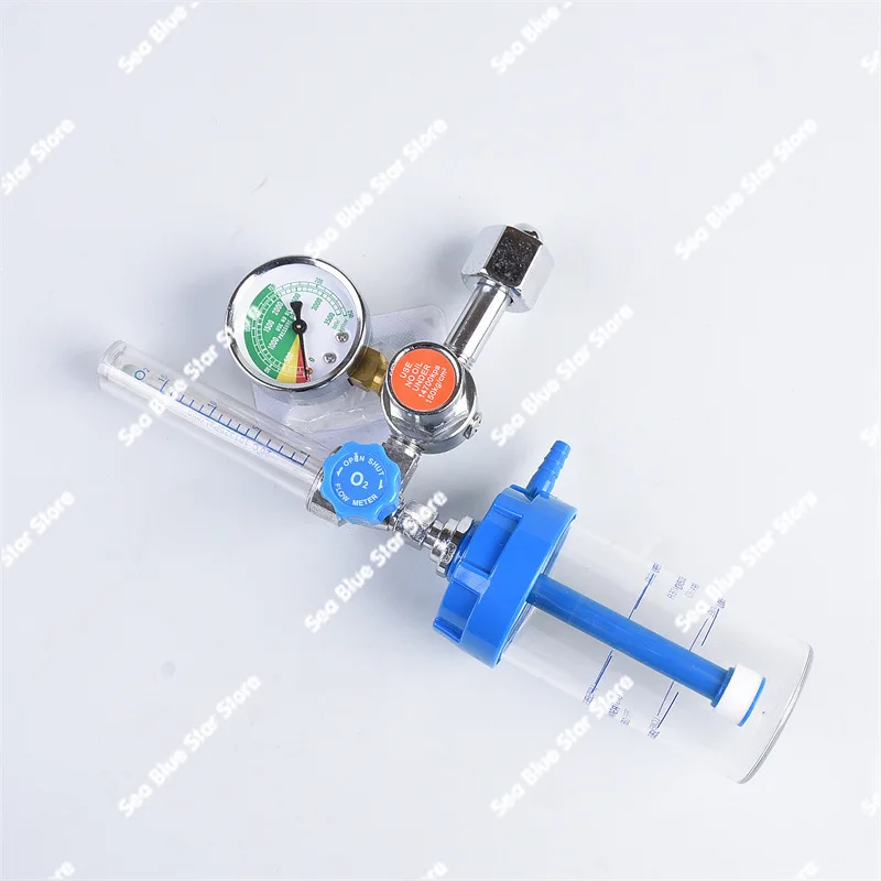 Cross-border English Oxygen Inhaler Humidification Bottle Buoy Type Oxygen Pressure Gauge Oxygen Absorption Flow Reducer