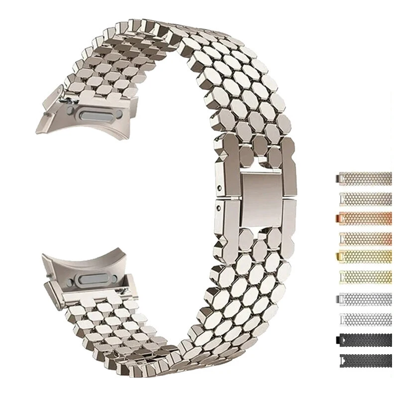 Luxury Stainless Steel Strap for Samsung Galaxy 6 5 4 44 40mm Classic 43mm 47mm 42 46mm Band Reticulate 5Pro 45mm Flake Bracelet