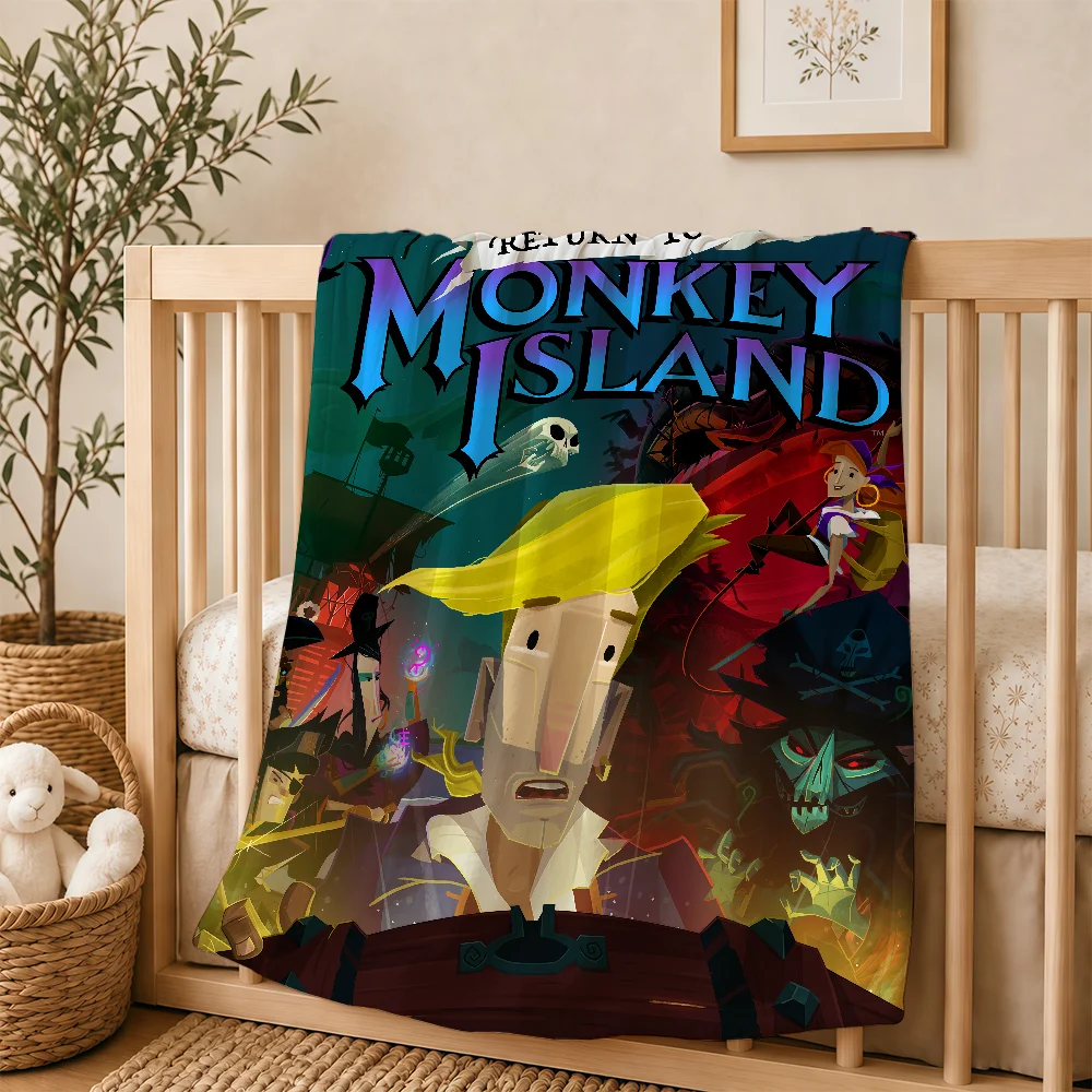 Return To M-Monkey I-Island Blanket For Soft Warm Knee For Bedroom Living Room Bed Sofa Camping Picnic Office Gift Throw