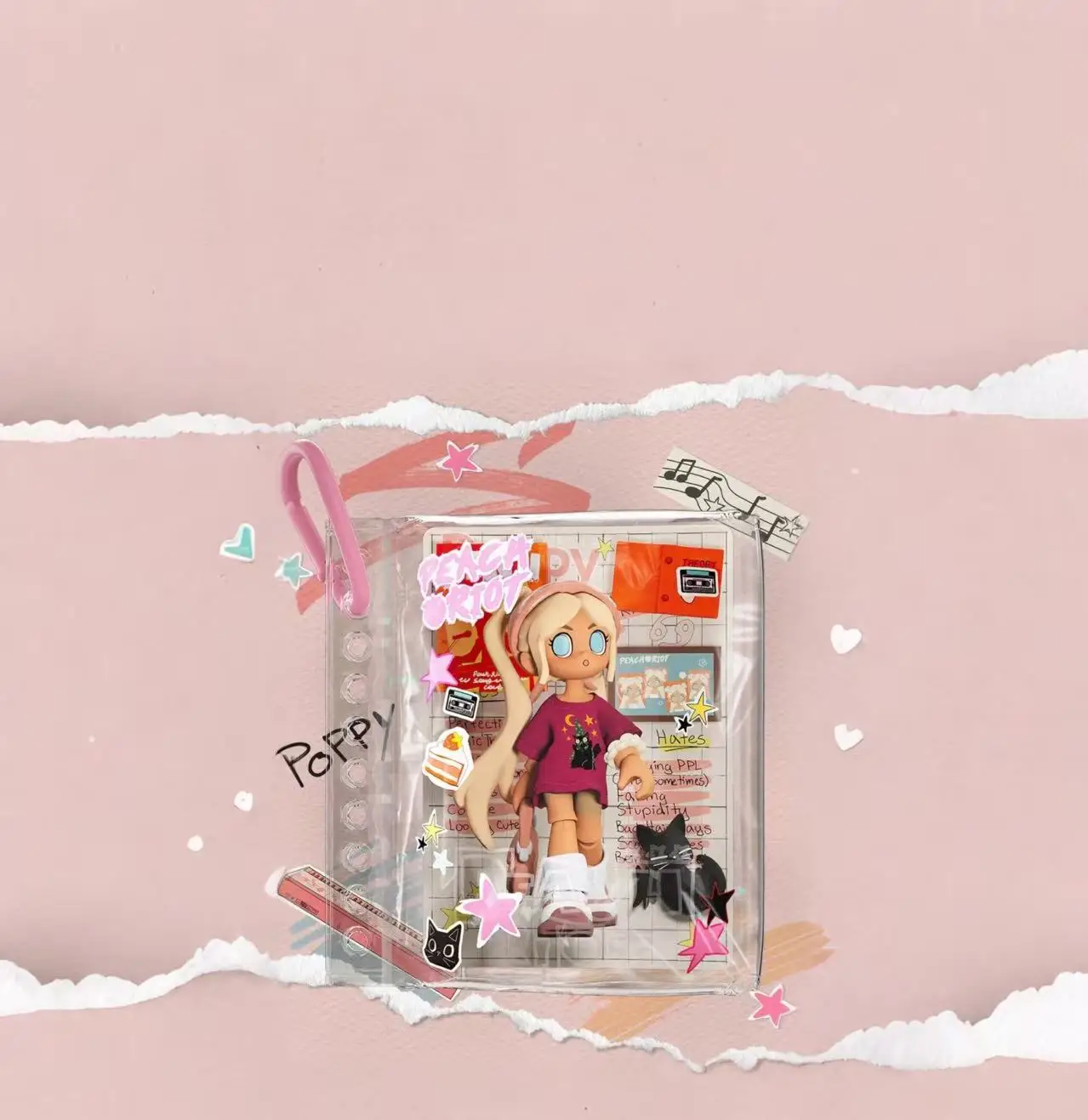 POPMART Peach Riot Carry The Music Series Block Pendant Blind Box Toys Kawaii Anime Action Figure Caixa Caja Surprise Mystery