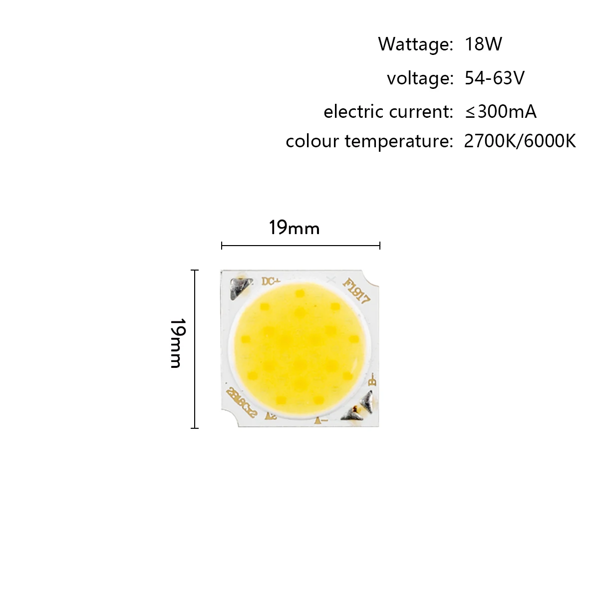 12W 18W 24W 30W 36W LED sorgente luminosa COB bicolore 2700K/6000K 36-42V 54-63V 72-84V 90-105V 90-96V LED chip Bead