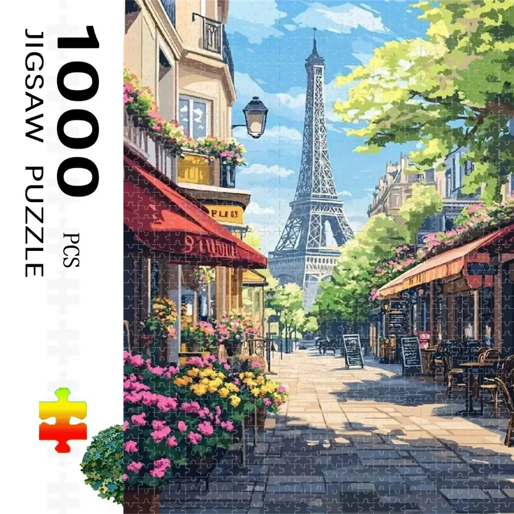 

1000pcs Adult Jigsaw Puzzle, Street Landscape Puzzle, Perfect for DIY Creative Fun with Family,Gift ，teasing Toy