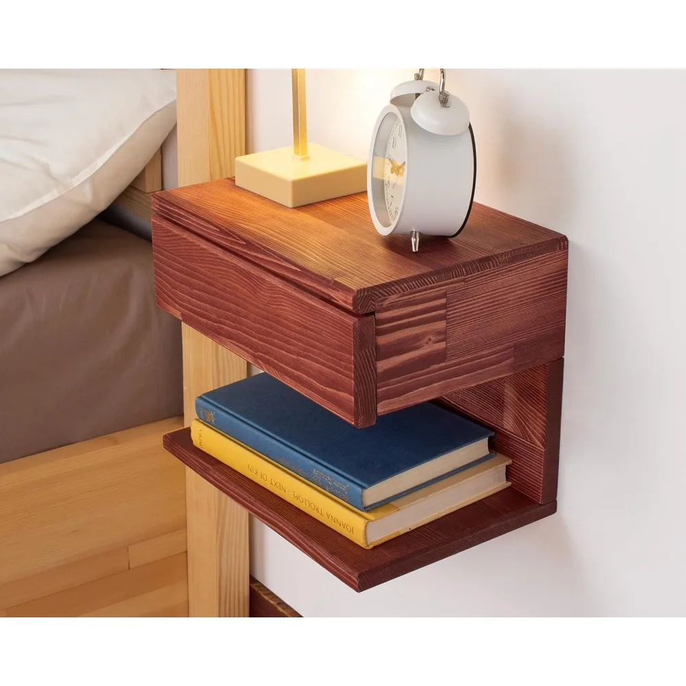 منضدة خشبية عائمة معاصرة مع درج تخزين وميزات طاولة مميزة