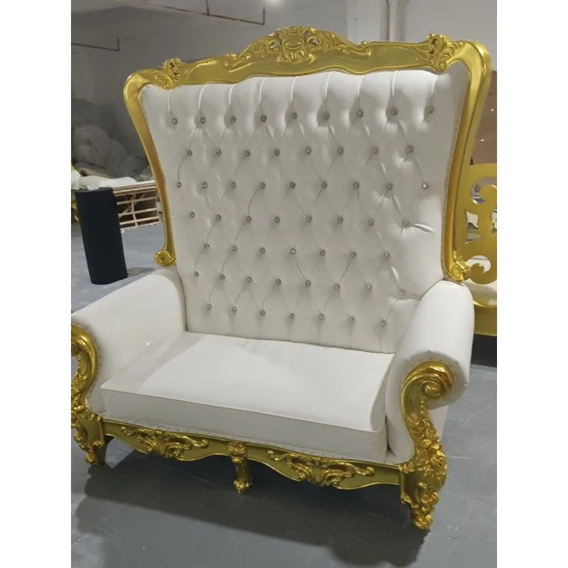 European high-end high-back chair KTV lobby hotel gold foil king chair leisure wedding studio photography double