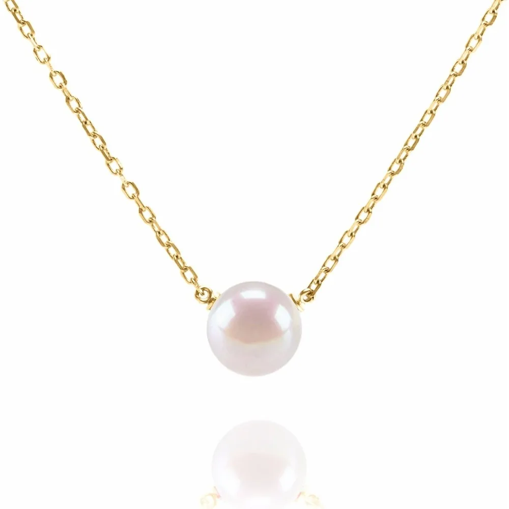 

AAA+ Freshwater Cultured Pearl Pendant Necklace – 14K Gold Plated Chain for Women