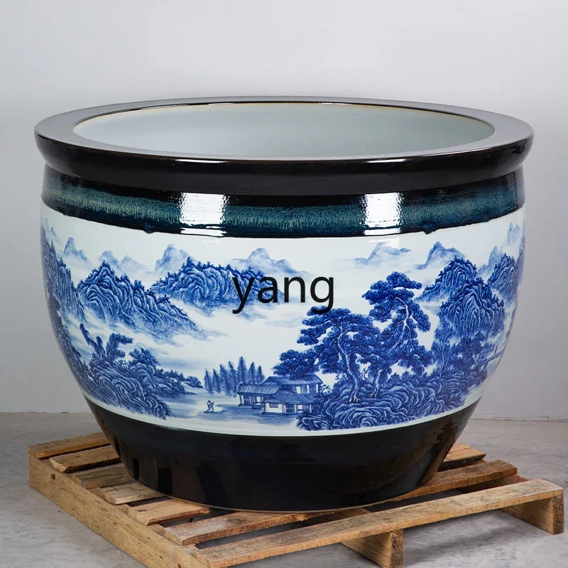 LH, ceramic large tank courtyard outdoor fish planting tree water lily lotus tank