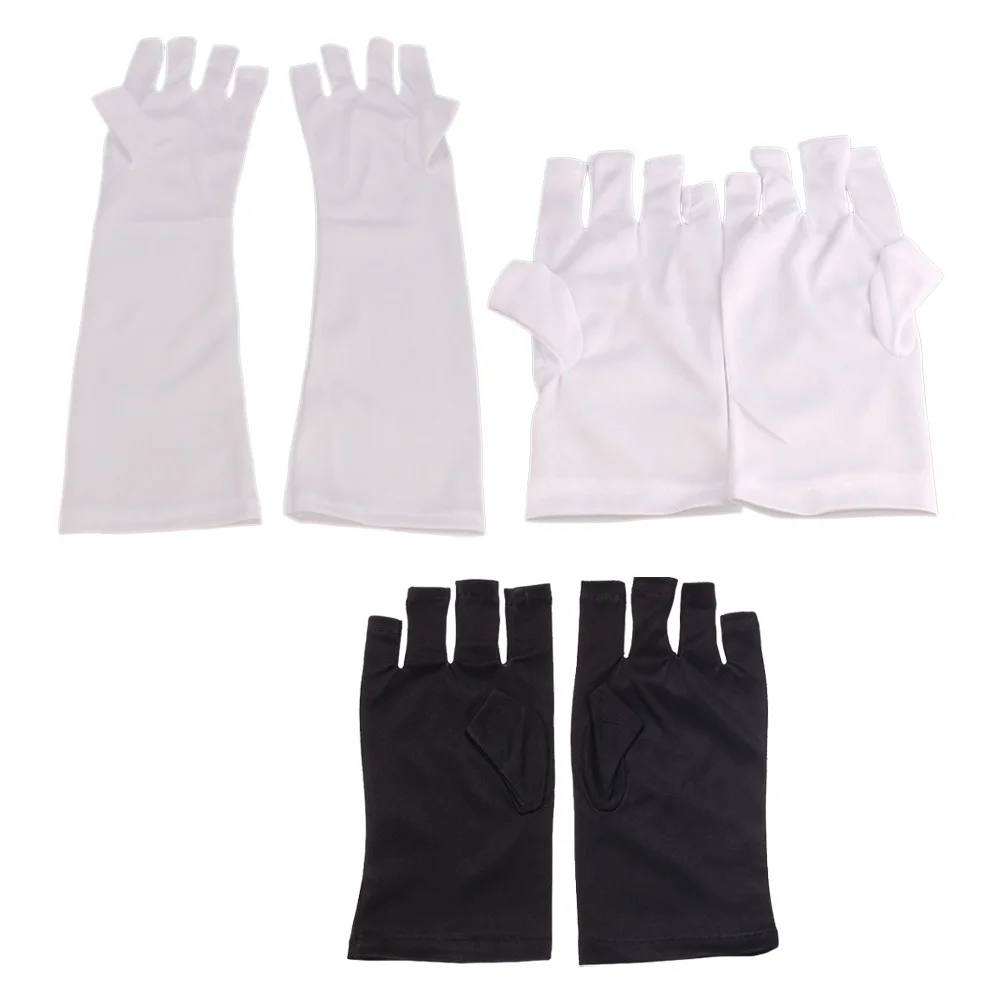 

3Pairs Uv Protection Gloves Manicure Skin Protective Nail Art Hand Covers Anti-Uv Manicure Gloves Nail Art Accessory