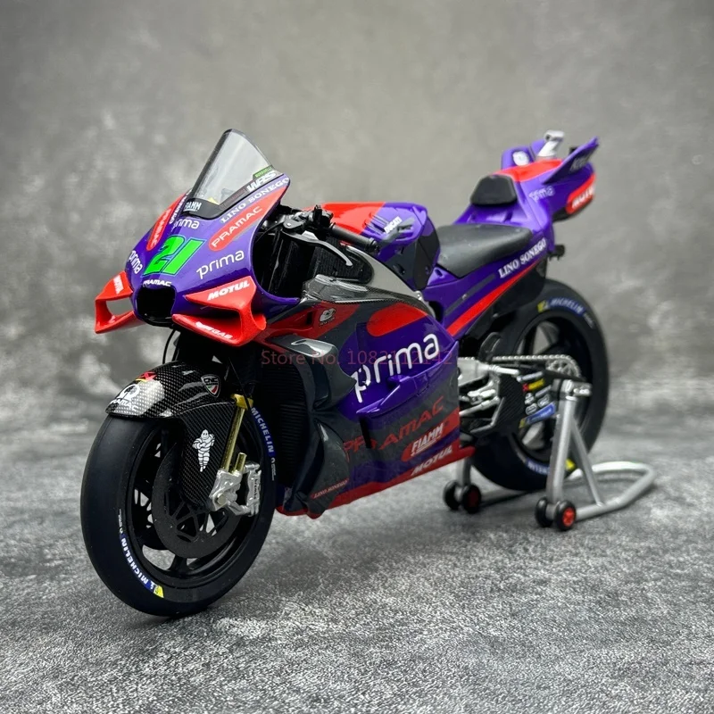 بيع جديد Kiloworks 1:12 Ducati Pramac Gp23 2023 فريق عربة الراكض رقم 89 رقم 5 ألعاب سيارات مصغرة مصنوعة من خليط معدني للدراجة النارية