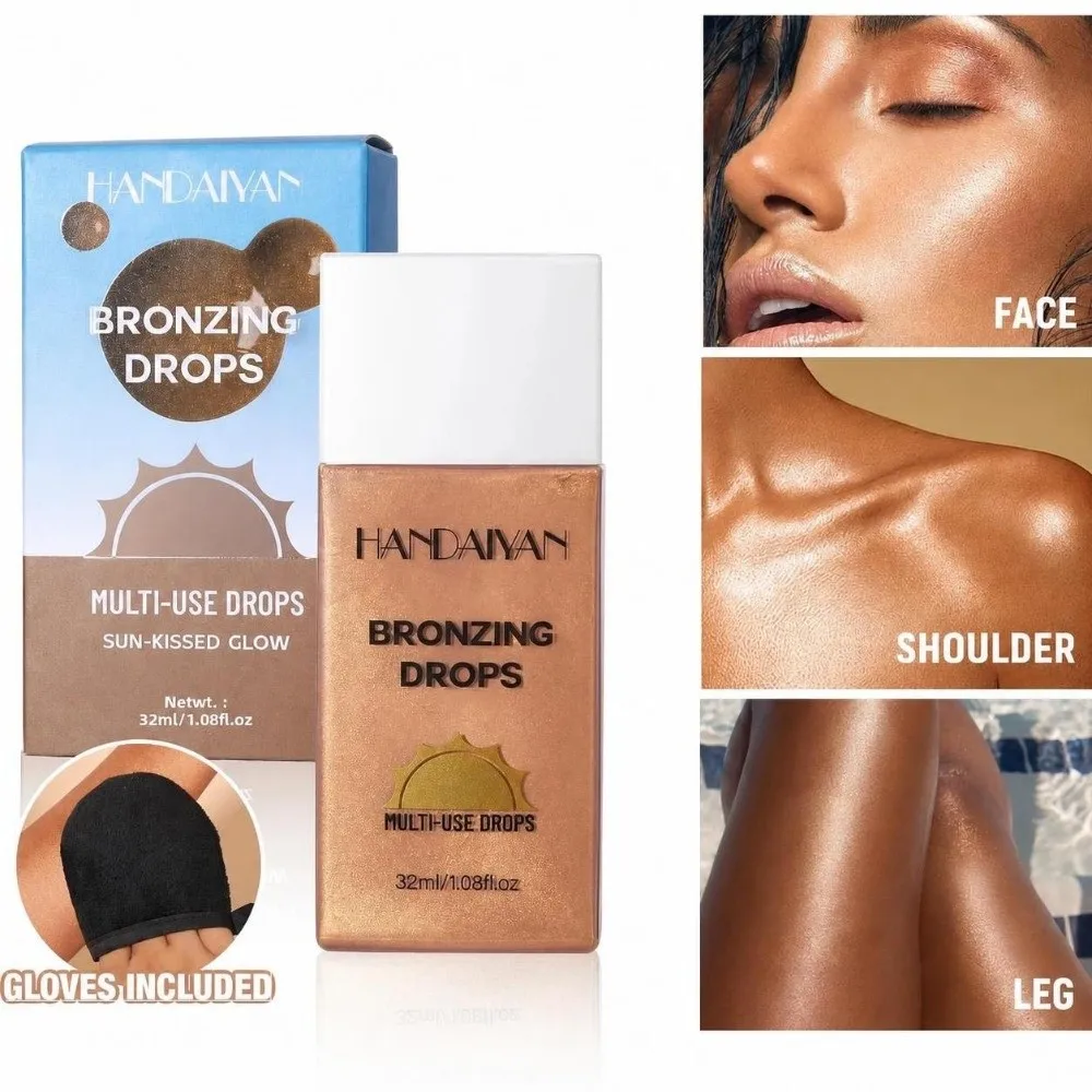 Pearlescent Shine Bronzer Liquid Tanning Cream Waterproof Moisturising Body Foundation Makeup Long Lasting Shimmer
