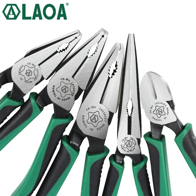 LAOA 1pc Profession Combination Pliers Long Nose Plier Fishing Pliers Wire Cutter Stripping American Type Tools Made in Taiwan