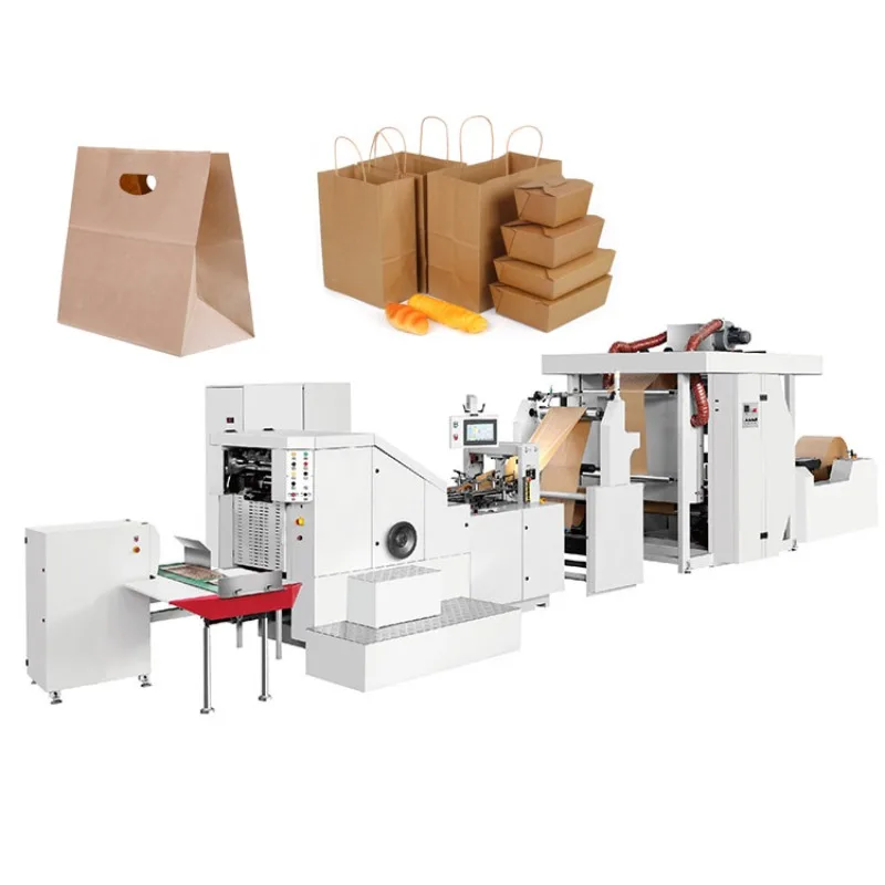 Factory Price Kraft Paper Bag Making Machine for Produce Handle Paper Bag Square Shape Paper Bag Making Machine for Sale