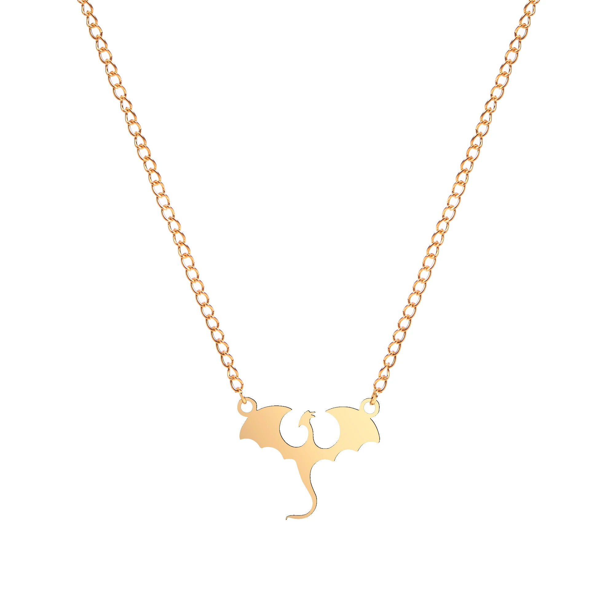 Dragon Movie Family Same Clavicle Necklace Vintage Medieval Smooth Luxurious Stainless Steel Dragon Pendant Necklace Thrones
