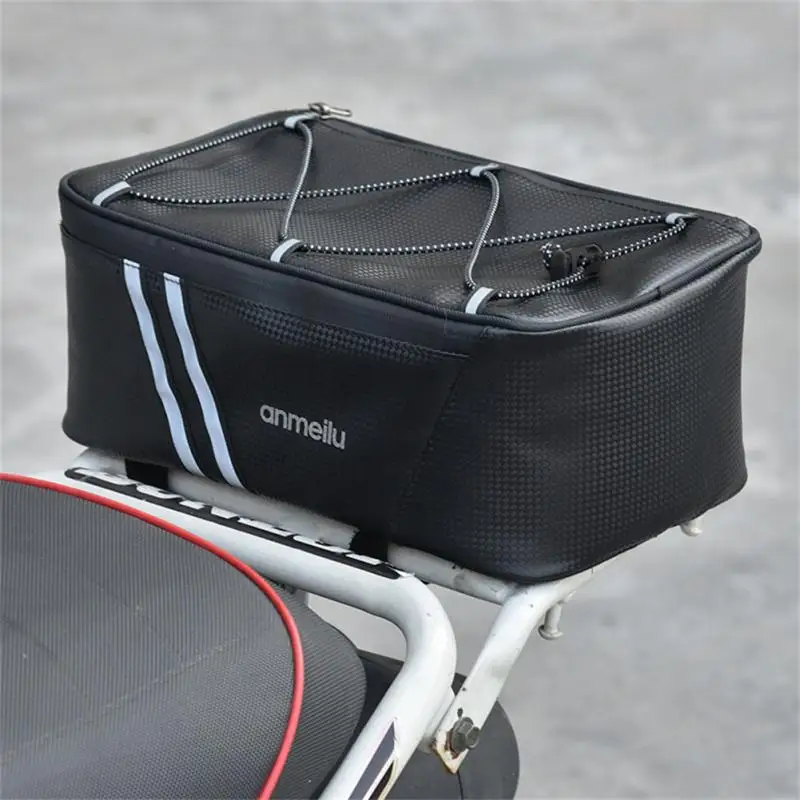 Bicycle Trunk Bag PU Leather Large Capacity Mountain Bike Saddle Rear Rack Luggage Carrier Tail Seat Panniers Pack Cycling Bags