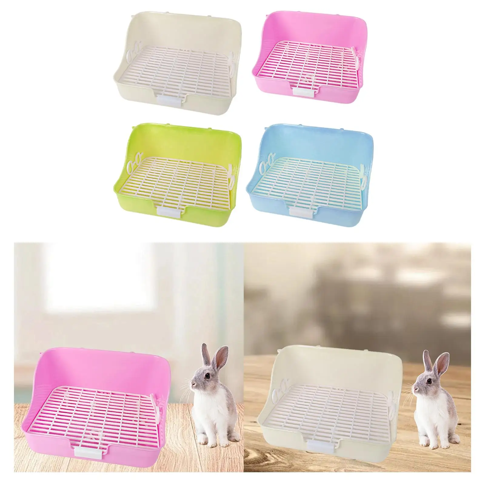 Rabbit Litter Box Cage Toilet Rectangular with Drawer Pet Accessories Small Pets Bedding Litter Box Pet Cage Pan for Squirrel